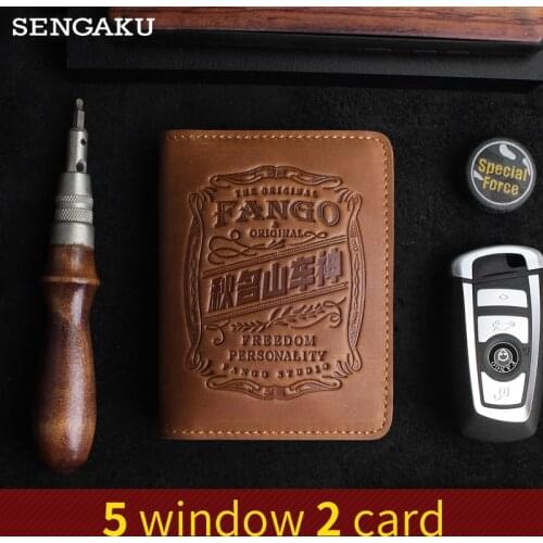 Genuine Leather cover for car documents Handmade Passport cover Credit Card Holder Case Driver License Holder Slots wallet