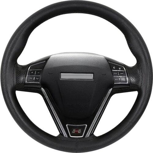 Car Accessories Top Genuine Leather Steering Wheel Cover Breathable Design/Auto Steering-Wheel Braid Case Fit Car Suv Diameter