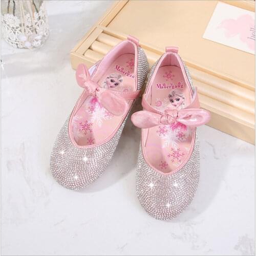 Baby Girls Birthday Party Shoes Toddlers Princess Rhinestone Shoes Girls Pink Ballet Flats Kids Christmas Shoes 2t 3t