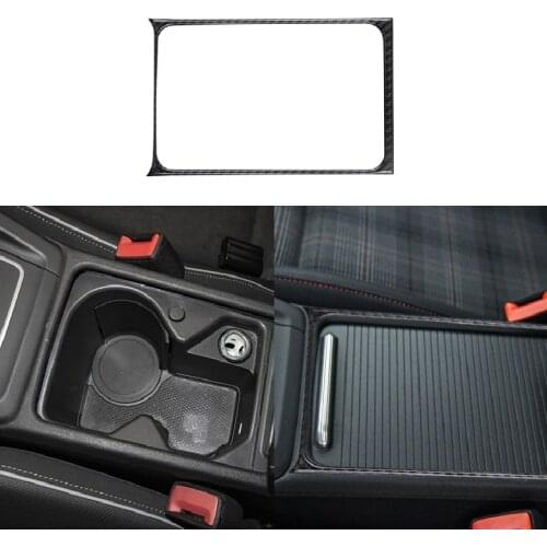Fit For Volkswagen VW Golf 8 MK8 2020 2021 Interior Carbon Fiber Car Accessories Central Control Cup Holder Trim Stickers