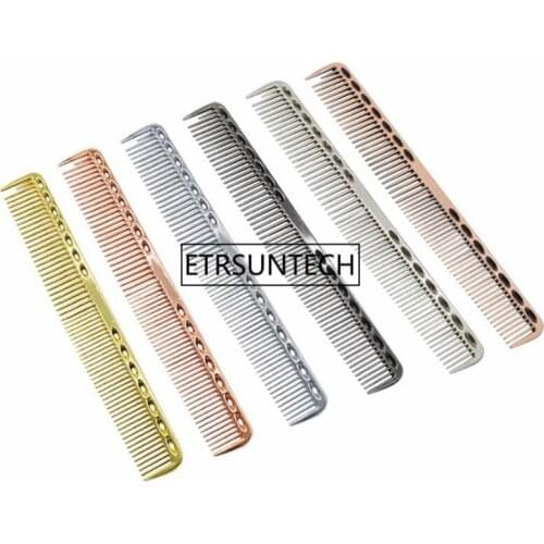 6 Colors Stainless Steel Gold Hair Comb Professional Hair Salon Hairdressing Combs Hair Cutting Dying Tools F1503