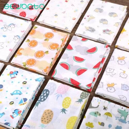 SEWBATO Eco-friendly 100% cotton gauze fabric double layer sewing material fluorescent-free for baby napkin or towel 150x100cm