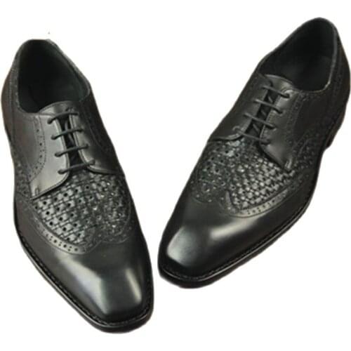 Sipriks Breathable Black Leather Hollow Dress Shoes Mens Goodyear Welted Casual Shoes Summer Wedding Shoe Grooms Elegant Black