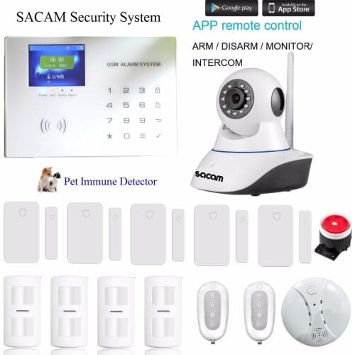 GSM Alarm System Camera WiFi Wireless Home Security System DIY Surveillance Kit App Phone Control IP Cam with PIR Motion Sensor