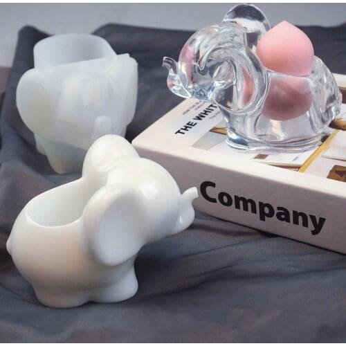 Resin DIY Epoxy Mirror Three-dimensional Elephant Makeup Egg Storage Shell Marine Silicone Mold