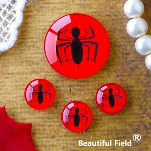 12mm 25mm 14mm 16mm 18mm 20mm Photo Glass Cabochons Round Cameo Set Handmade Settings Stone Spider Hero PPS213