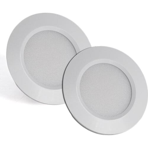 Ultra-Thin LED Downlight 3W Recessed Round LED Ceiling Lamp 12V Indoor Kitchen Bathroom Bedroom Spotlight Cabinet Downlight 2pcs