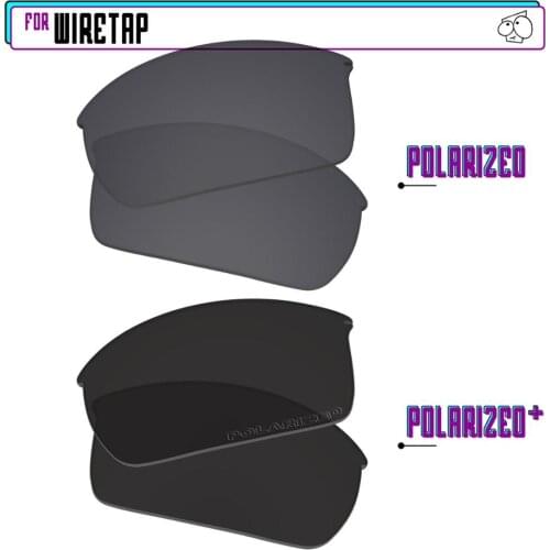 EZReplace Polarized Replacement Lenses for - Oakley WireTap Sunglasses - BlackP Plus-BlackIRP