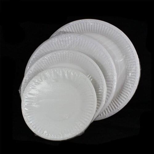 10pcs Disposable Plates Tray Pure White Cardboard Birthday Wedding Christmas Party Paper Tray Birthday Party Items 8D