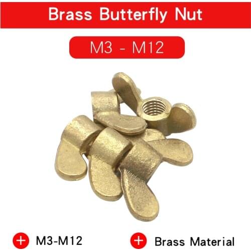 2-5 PCS Brass Copper Butterfly Wing Nuts M3 M4 M5 M6 M8 M10 M12 Material Hand Tighten Nut