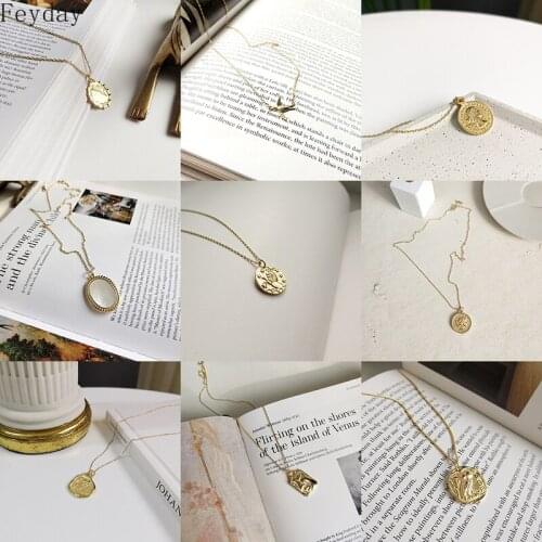 2019 Simple S925 Silver Pendant Necklace for Women Choker Charm Vintage Long Chain Statement Necklace Fashion Jewelry Party Gift