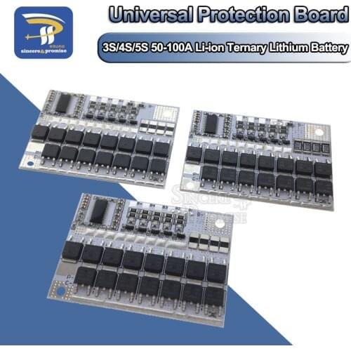 3S/4S/5S BMS 12V 16.8V 21V 100A Li-ion Ternary Lithium Battery Protection Circuit Board 18650 Li-POLYMER Balance Charging Module