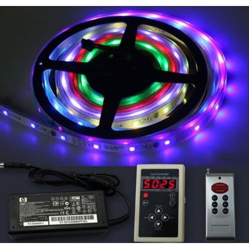 5M High Brightness IP67 IC6803 5050 Magic Dream Color 133Changes LED Strip +1*RF Controller+1* 12V 5A Adapter