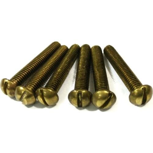 5pcs M5 Slotted brass half round head screws one word groove pan machine screw brassiness bolts GB67 bolt 8mm-60mm length