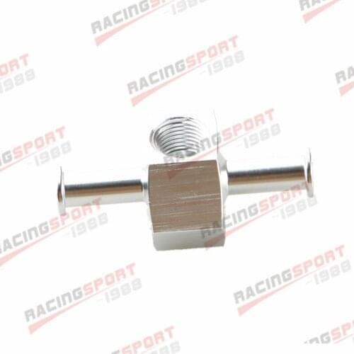 1/2" Billet Aluminum Fuel Pressure Gauge Inline Barb Adapter With 1/8"Port Silve