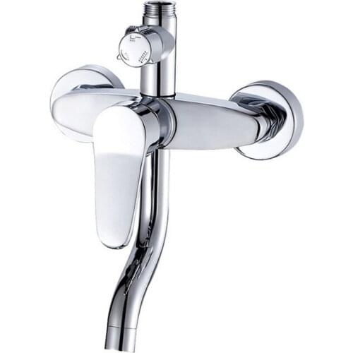 Free shipping single handle bathroom shower faucet with top quality polished chrome shower faucet of solid brass bath faucet