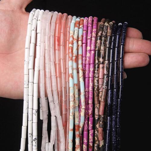 Natural Stone Cylinder Shape Emperor Agates Lapis Lazuli Stone Beads Jaspers Bead For Jewelry Making Charm DIY Bracelet Necklace