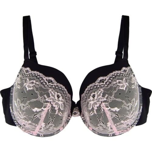 Women Big Breasts Lace Bra Very Big Size 38-46 D/DD/DDD /E/F/G Push Up Bra Pink Color High Quality Ultra Boost Back Closure Bras