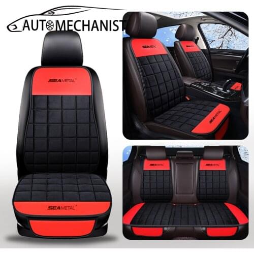 Car Seat Covers Set Front Rear Car Seat Pad Mat Cushion Fabric Interior Accessories Universal Size Anti-slip For Ford Volvo Bmw