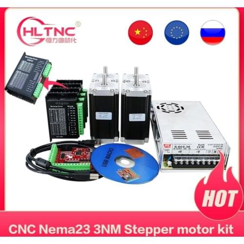 New set!!!CNC electronic kit 4set TB6600/DM542 driver+ NEMA23 3Nm DC motor+500W 60V power supply+Mach3 4 axis board for CNC