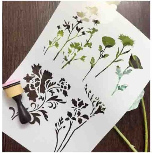 Flowers Scrapbooking tool card DIY album masking spray painted template drawing stencils laser cut template KW682418