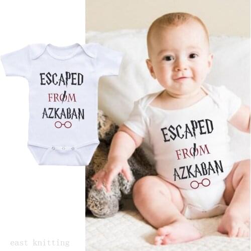 DERMSPE 2019 Novel Newborn Baby Boys Girls Short Sleeve T-shirt Letter Print Romper Baby Jumpsuit Outfits Clothes White