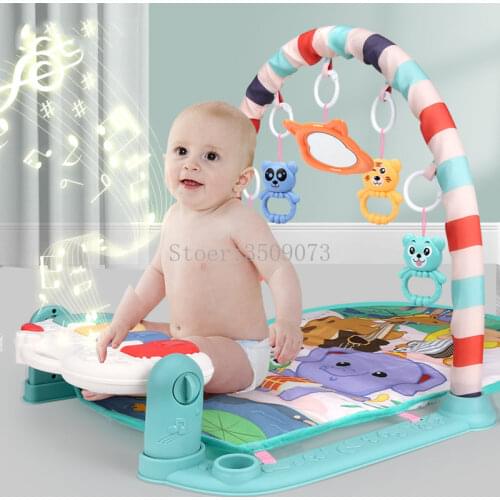 Baby Musical Rattles Toys With Piano Keyboard Lullaby Music Kids Gym Crawling Activity Rug Toys For 0-12 Months Baby Play Mat