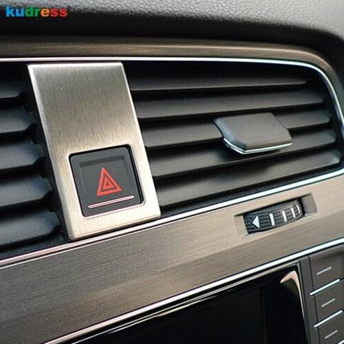 For Volkswagen For VW Golf 7 2013-2017 2018 Stainless Steel Interior Emergency Button Cover Trim Sticker Car Accessories LHD