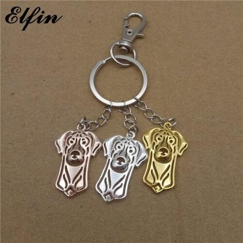 Elfin Trendy Doberman Pinscher Key Chains Gold Color Silver Color Animal Pet Jewellery Dog Key Rings For Women Men