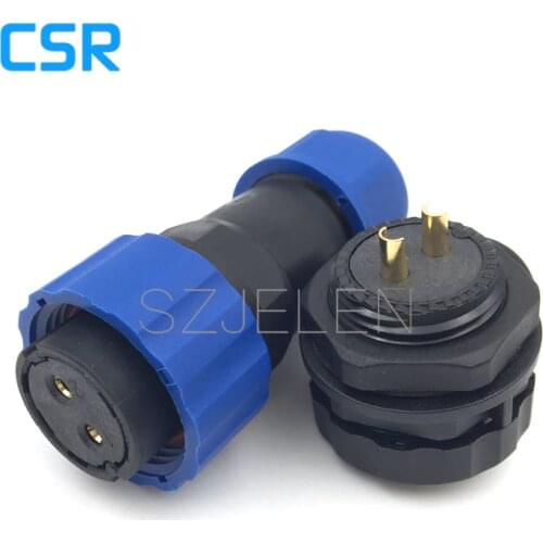 SD20TP-ZM, 2 pin waterproof connector Plug (female) and socket (male) ,IP68, Rated current 25A, install the cable 6.5-12mm, 20mm