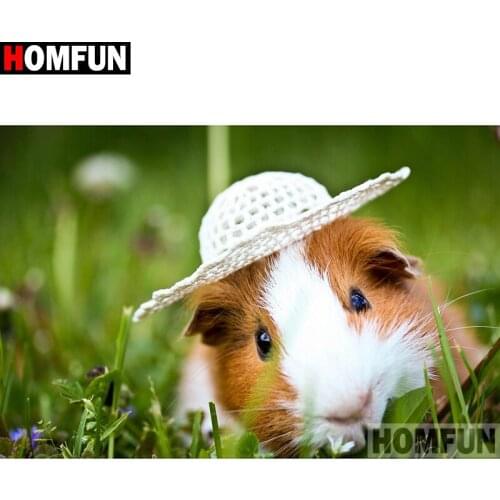 HOMFUN Full Square/Round Drill 5D DIY Diamond Painting "Animal hamster" 3D Diamond Embroidery Cross Stitch Home Decor A21353