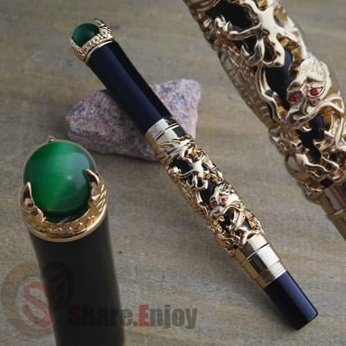 JINHAO GOLDEN DRAGON KING PLAY PEARL ROLLER BALL PEN OVERLORD