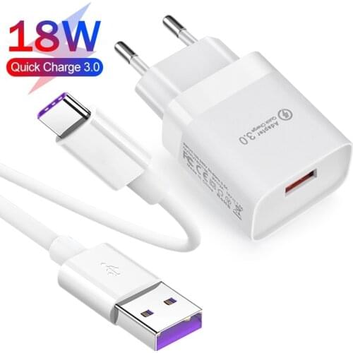 Type C USB Charger Quick Charge 18W 3.0 QC 4.0 Fast Charging Cable For Samsung Xiaomi Huawei Smart Phone Adapter Micro Usb Cable