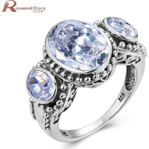 Diamond Band Rings For Women Gemstones Rings 925 Sterling Silver Oval Weding Engagement Zircon Fine Jewellery Ringen Promotion
