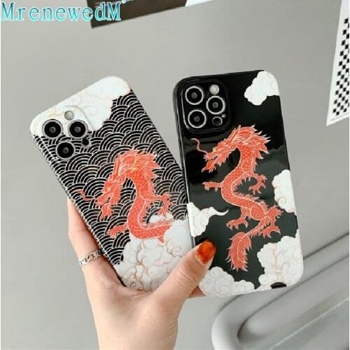 Fashion Dragon Animal Pattern Phone Case For iPhone 12 11 Pro MAX 8 7 Plus XS Max Mini XR X SE 20 Shockproof Soft Silicone Cover
