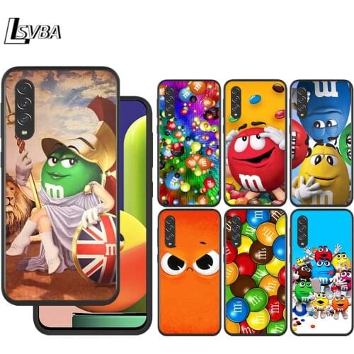 Cute MM Chocolate for Samsung Galaxy A90 A80 A70 A60 A50 A40 M30 A20E A2Core A10S A10E Silicon Soft Black Phone Case