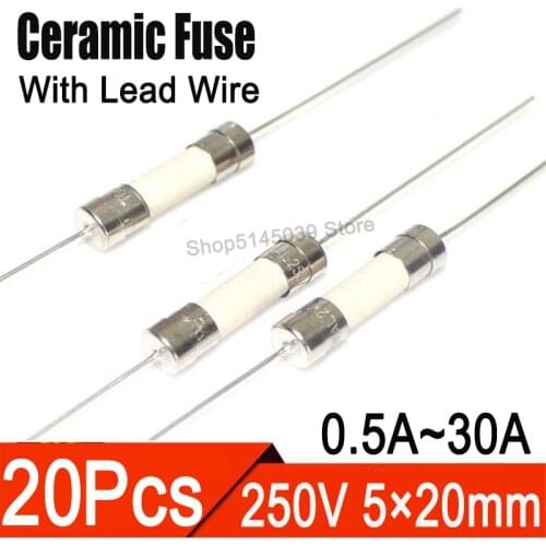 20Pcs fast ceramic fuses Kit assortment 5*20mm 250V 0.5A 1A 2A 2.5A 3.15A 4A 5A 6.3A 8A 10A 15A 20A 25A 30A 6x30mm AMP Fuse tube