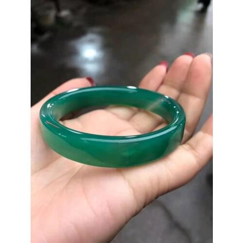 Natural handcarved green agate bangle bracelets women bangle jade jewelry jadeite jade bangles bracelet for women