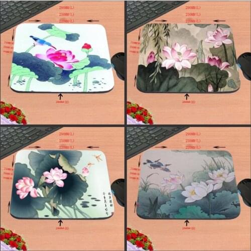 Beautiful Lotus Flower Art Printing Bets Non Slip Durable Rubber Mousepad for PC Optal Mouse aming Mat22x18cm/ 25x20cm/25x29cm
