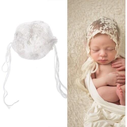 Newborn Baby Girls Toddler Infant Lace Bonnet Beanie Hat Cap Photography Props BX0D Wholesale