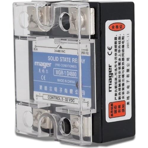 80A MGR-1 D4880 3-32 VDC TO 24-480 VAC SSR -80DA DC control AC Single phase Solid state relay With Protective covers