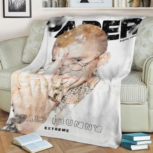 Bad Bunny 4 3D Print Plush Blanket Throw On Sofa Home Decor Soft Warmth Washable Nap Blanket Dropshipping