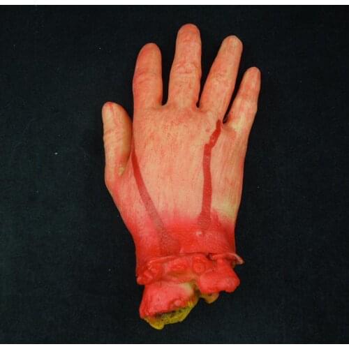 Halloween Gift Practical Joke Rubber Artificial Broken Hand Horror Trick Toy Scary Prop Latex Stump Blood Bloody Cut Hand