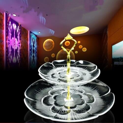 Transparent Tray Acrylic Fruit Bowl European Creative Double-Layer Three-Layer Fruit Plate KTV Bar Salad Plates Dish for Church