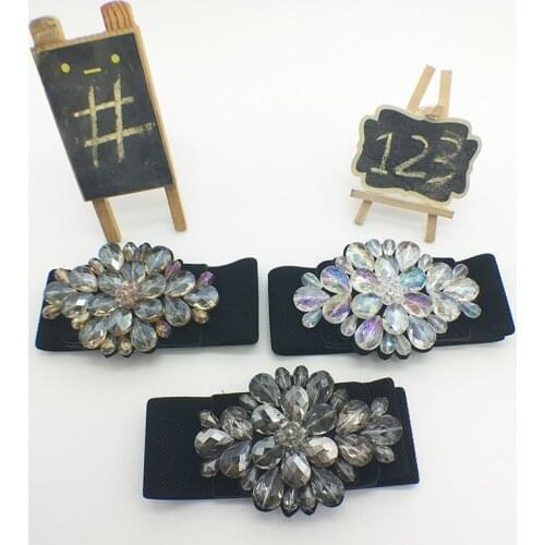 Fashion Women Belt Luxury Rhinestone Design Stretch Waist Dress Belts Skinny Elastic Straps Ceinture Cinturones Mujer DP51