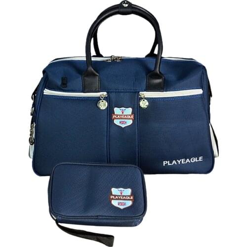 2 in 1 Golf Club Boston Bag Deluxe Golf Clothing & Shoes Storage Case Waterproof with Ball Markers Tees Stuff Small Pouch