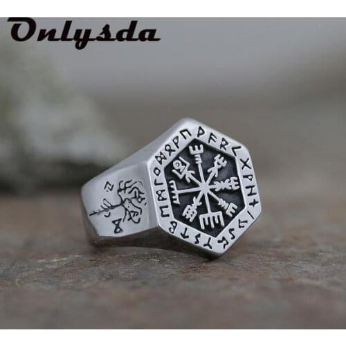 Viking Valknut Jewelry Rings Valknut Norse Spirit Stainless Steel Gothic Vegvisir Jewelry For Man Gift Dropshipping Party Gift