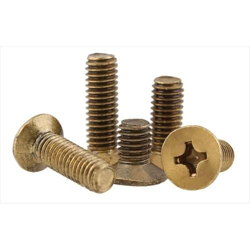 GB819 Flat head screws brass copper screws M2 M2.5 M3 M4 M5 M6 screws phillips KM screw