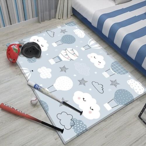 Balloon Purple Cute Clouds Picture Non-Slip Children Flannel Carpet Baby Hand Print Carpet Baby Play Mat Fashion Children Carpet