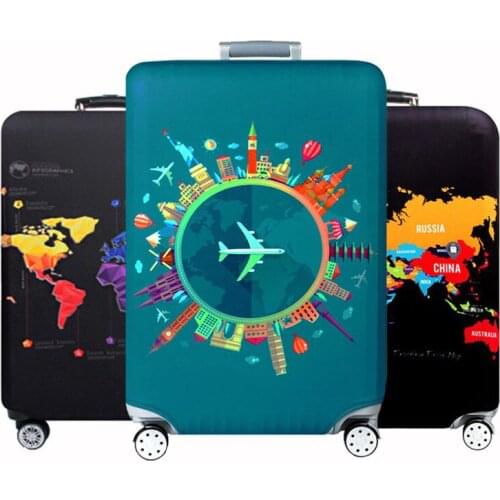 World Map Design Luggage Protective Cover Travel Suitcase Cover Elastic Dust Cases For 18 to 32 Inches Travel Accessories